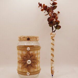 Mother's Day SPECIAL Decorative Jar with Eucalyptus Branch Floral Pen